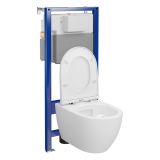 mini: Zestaw Stelaż Podtynkowy Miska WC StreamOn Z Deską Aqua Biały S701-799 Cersanit (4)