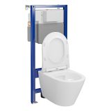 mini: Zestaw Stelaż Podtynkowy Miska WC StreamOn Z Deską Aqua Biały S701-888 Cersanit (4)