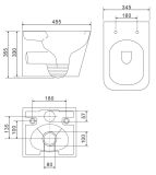 Zestaw WC Fontana Biały 48,5x34,5 FONTANAMWBP Omnires