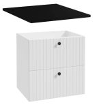 Zestaw Rio Szafka Wisząca + Czarne Uchwyty + Czarny Blat Emporia