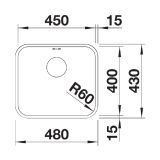 Zlewozmywak Stalowy Supra 450 Stal 518203 Blanco