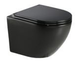 Miska WC NOX + Deska Wolnoopadająca Czarny LT-046E-NR-MB 490x370x360 mm Emporia
