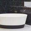 Wanna Wolnostojąca Z Czarnym Panelem Duo II 150x80 Marmorin Viverto