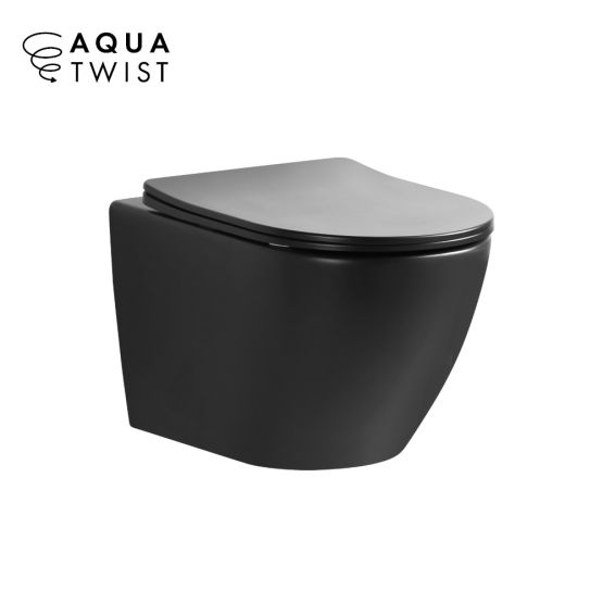 Miska WC Nox 1.0 Z Systemem Spłukiwania AquaTwist Z Deską Wolnoopadającą Slim Czarny Mat 0114-MB-AT Emporia