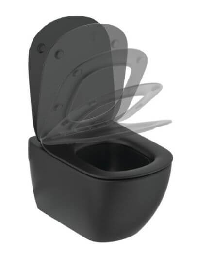 Miska WC Podwieszana Tesi AquaBlade Z Deską Wolnoopadającą Czarny Mat T0079V3+T3527V3 Ideal Standard