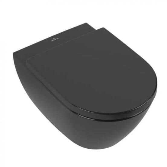 Miska WC Subway 2.0 37,5x56,5 CeramicPlus Czarny Mat 5614R0S5 + 8M42S1S5 Villeroy&Boch