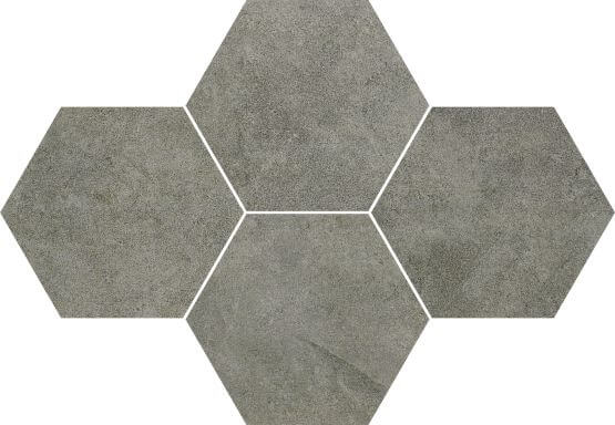 Mozaika Qubus Dark Grey Heksagony 28,4x40,8 Ceramica Limone