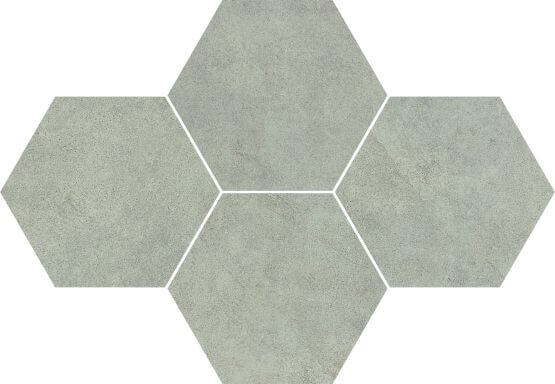 Mozaika Qubus Grey Heksagon 28,3x40,8 Ceramica Limone