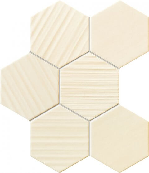 Mozaika Hexagon Horizon Ivory 28,9x22,1 Tubądzin