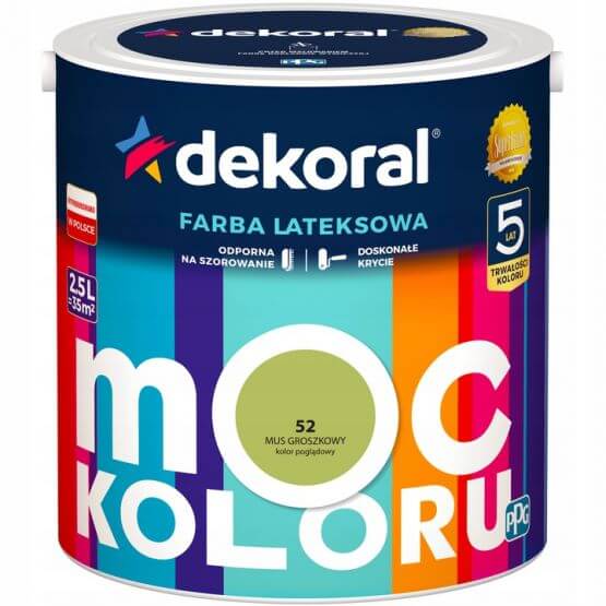 Farba Moc Koloru Mus Groszkowy 2,5L Dekoral