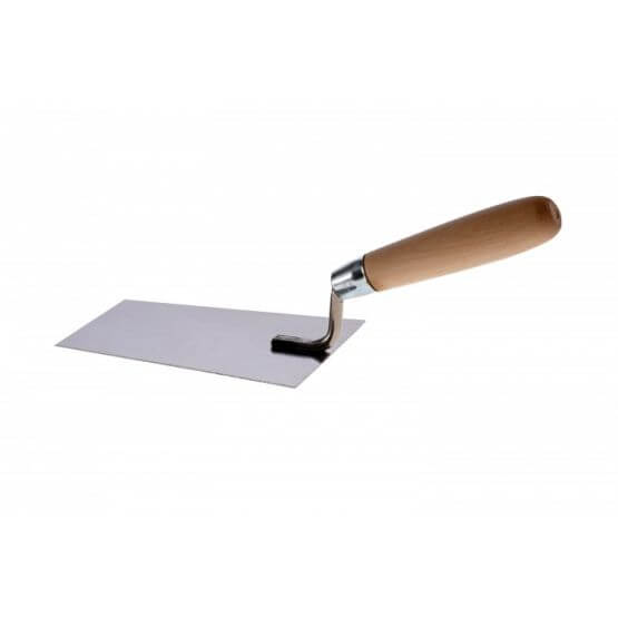 Nierdzewna Kielnia Trapezowa Szeroka 160 mm Uchwyt Drewno Goldmurit