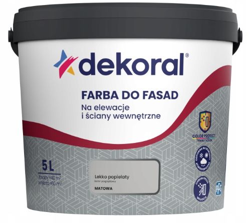 Farba Akrylowa Do Fasad Polinit Lekko Popielaty 5L Dekoral