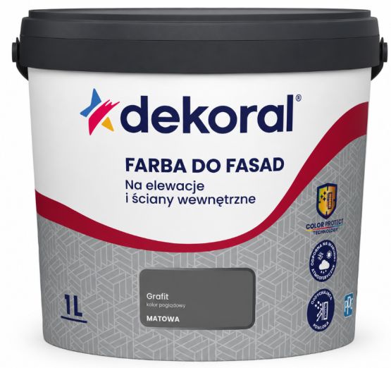 Farba Akrylowa Do Fasad Polinit Grafit 1L Dekoral