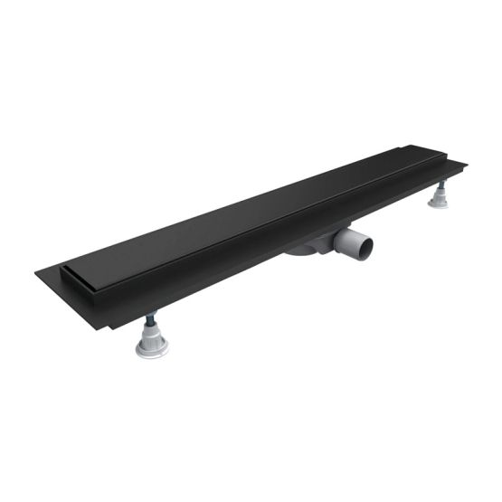 Odpływ Liniowy Z Maskownicą Pełną 80cm Lowfix Czarny Półmat LOWFIX80GBL Omnires
