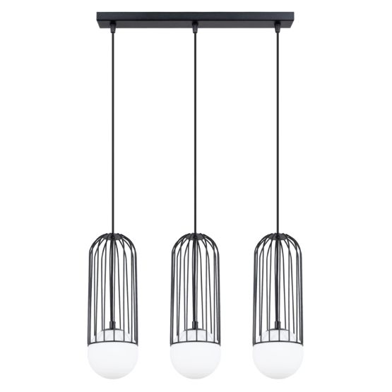 Sollux Lampa wisząca BRINA 3L czarna Powder Blue nowoczesny G9
