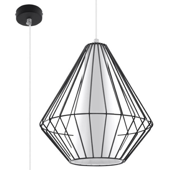 Sollux Lampa wisząca DEMI czarna Powder Blue E27