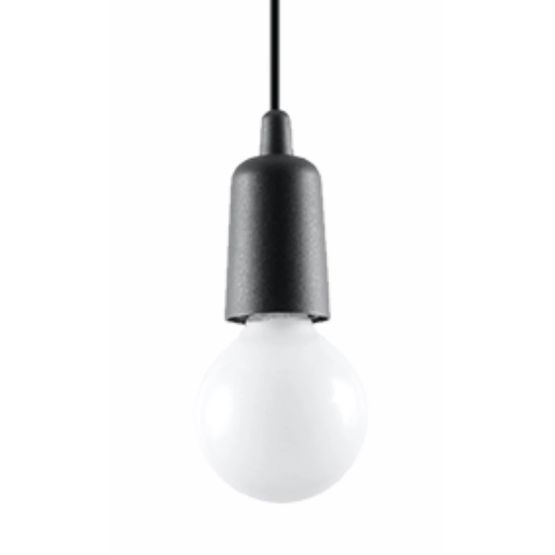 Sollux Lampa wisząca DIEGO 1 czarna Nickel E27