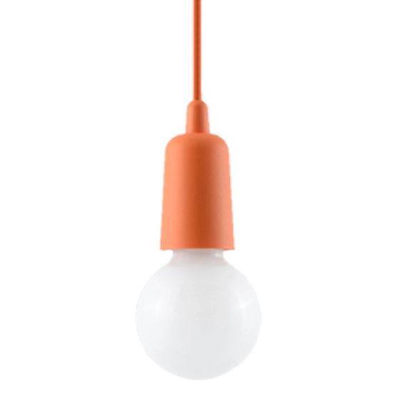 Sollux Lampa wisząca DIEGO 1 pomarańczowa Nickel E27