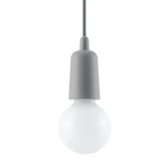 Sollux Lampa wisząca DIEGO 1 szara Nickel E27