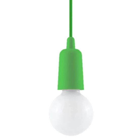 Sollux Lampa wisząca DIEGO 1 zielona Nickel E27