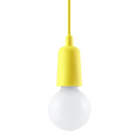 Sollux Lampa wisząca DIEGO 1 żółta Nickel E27