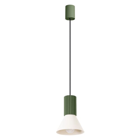 Sollux Lampa wisząca ESTRIA 1 beżowa/zielona oliwka Crimson loft E14