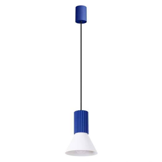 Sollux Lampa wisząca ESTRIA 1 biała/ultramaryna Crimson loft E14