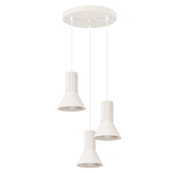 Sollux Lampa wisząca ESTRIA 3P beżowa Crimson loft E14