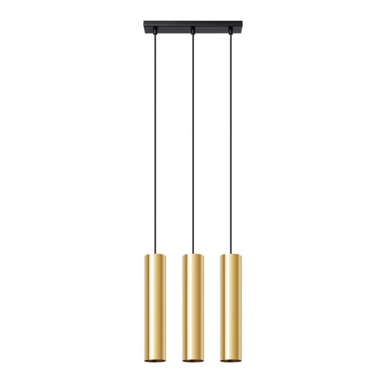 Sollux Lampa Wisząca LAGOS 3 złoty połysk Ocean Green nowoczesny GU10