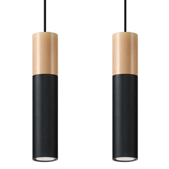 Sollux Lampa Wisząca PABLO 2 czarna Peach Puff Gu10