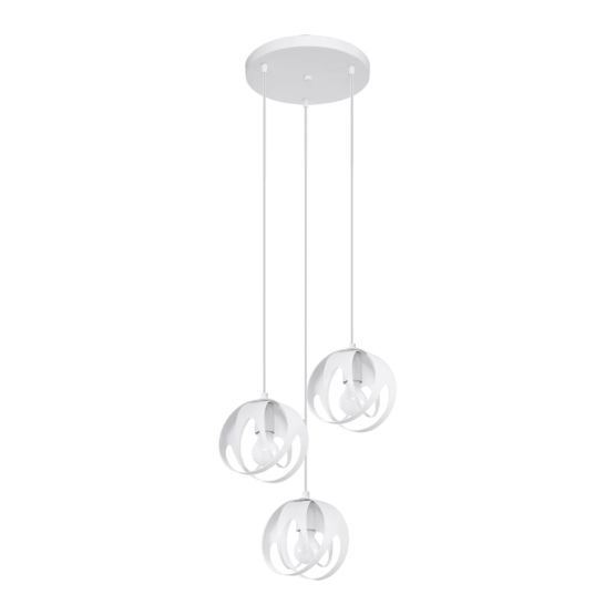 Sollux Lampa wisząca TULOS 3P biała Crimson E27