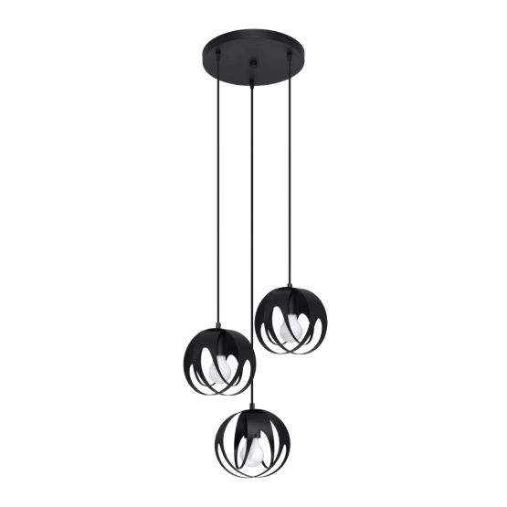 Sollux Lampa wisząca TULOS 3P czarna Crimson E27