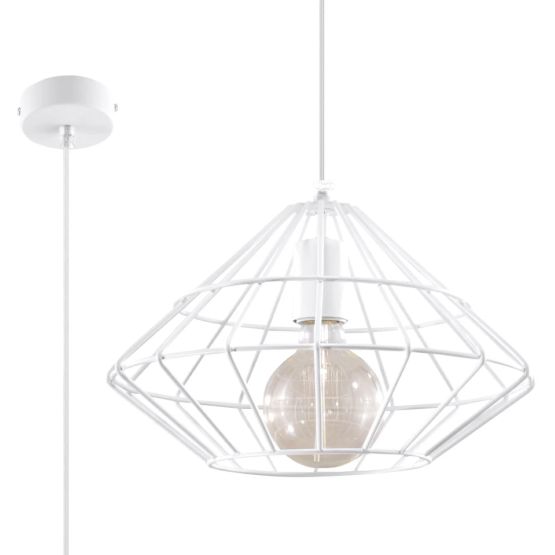 Sollux Lampa wisząca UMBERTO biała Powder Blue E27