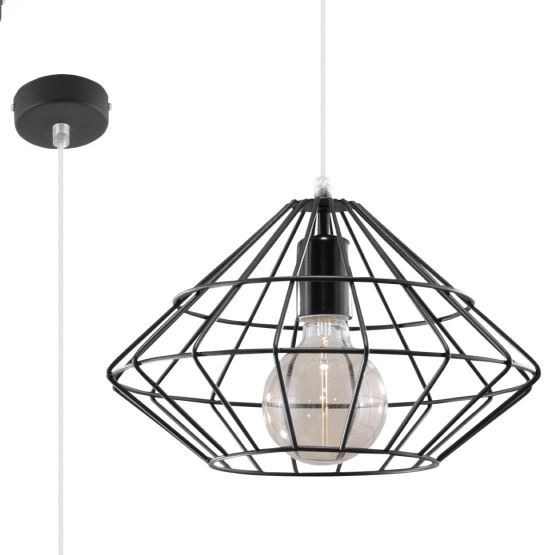 Sollux Lampa wisząca UMBERTO czarna Powder Blue E27