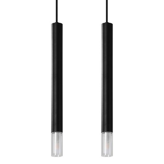 Sollux Lampa wisząca WEZYR 2 czarna Ocean Green G9