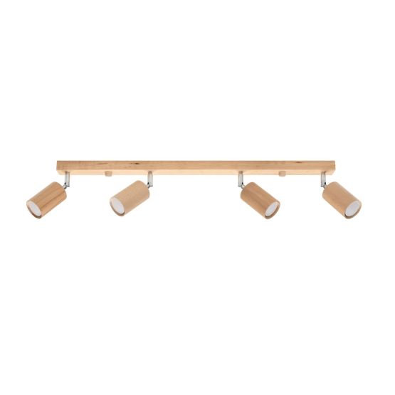 Sollux Plafon BERG 4 naturalne drewno Peach Puff Gu10