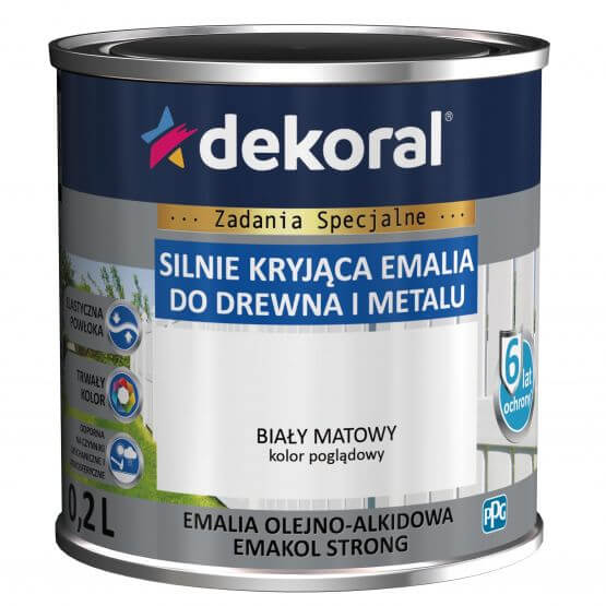 Emalia Olejno-Alkidowa Emakol Strong Biały Mat 0,2L Dekoral