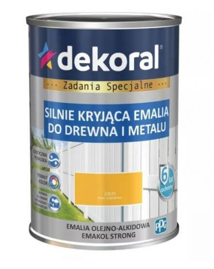 Emalia Olejno-Alkidowa Emakol Strong Żółty Połysk 5L Dekoral