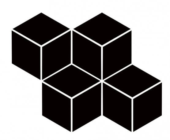 Uniwersalna Mozaika Prasowana Romb Hexagon Nero 20,4x23,8 Paradyż