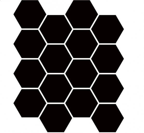 Uniwersalna Mozaika Hexagon Nero 22x25,5 Paradyż