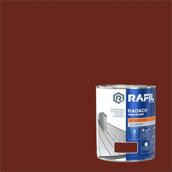 Farba Do Dachów Radach Czerwony Tlenk. Półmat RAL3009 0,75L Rafil