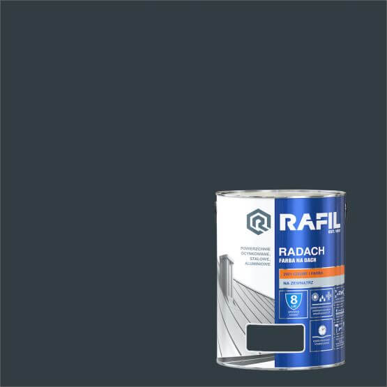 Farba Do Dachów Radach Szary Grafit Półmat RAL7024 5L Rafil