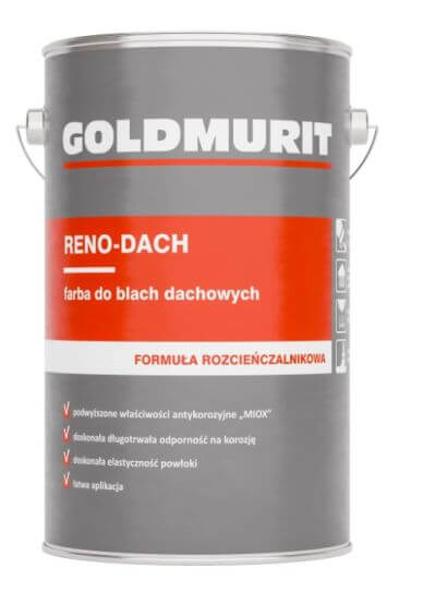 Reno-Dach Farba Do Blach Dachowych - Formuła Rozcieńczalnikowa 3009 10L Goldmurit