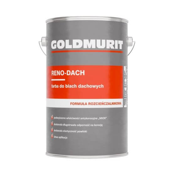 Reno-Dach Farba Do Blach Dachowych - Formuła Rozcieńczalnikowa 3009 1L Goldmurit