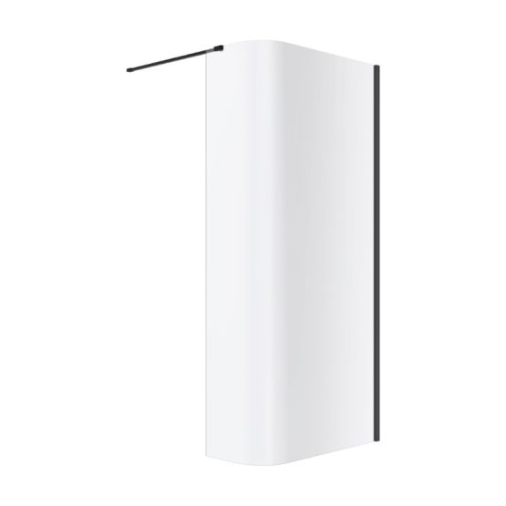 Ścianka Prysznicowa Gięta Walk-In 93x200 cm Vidoq Czarny Mat KAEX.1507.930.LP.BL Excellent