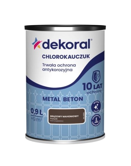 Emalia Chlorokauczukowa Strong Brązowy Mahoń RAL 8016 0,9L Dekoral