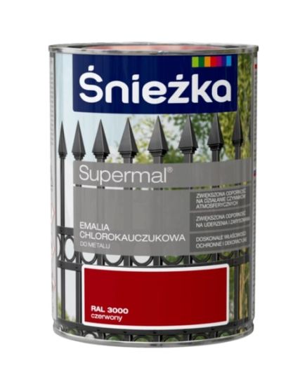 Emalia Chlorokauczukowa Supermal Czerwony 0,9L Połysk Śnieżka