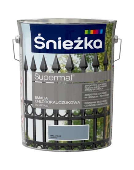 Emalia Chlorokauczukowa Supermal Stalowy 5L Połysk Śnieżka