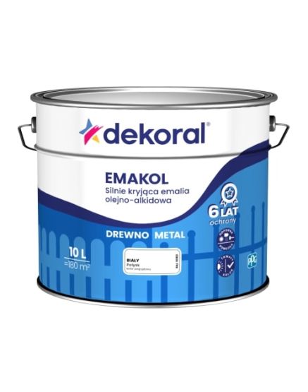 Emalia Olejno-Alkidowa Emakol Strong Biały Połysk 10L Dekoral