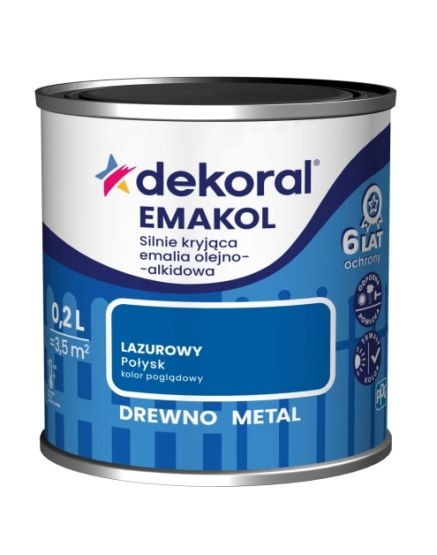 Emalia Olejno-Alkidowa Emakol Strong Lazurowy 0,2L Dekoral